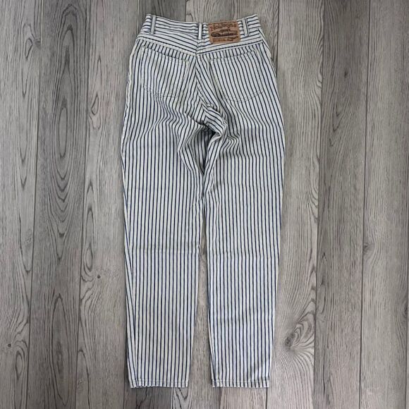 Vintage Absolutely Blue NO! Jeans Size 25 Denim Striped High Rise Cotton Retro - Picture 9 of 11